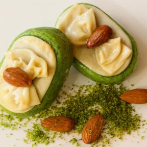 Meckela pistache (parfumé de rose)